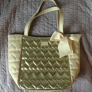 Betsey johnson gold heart tote